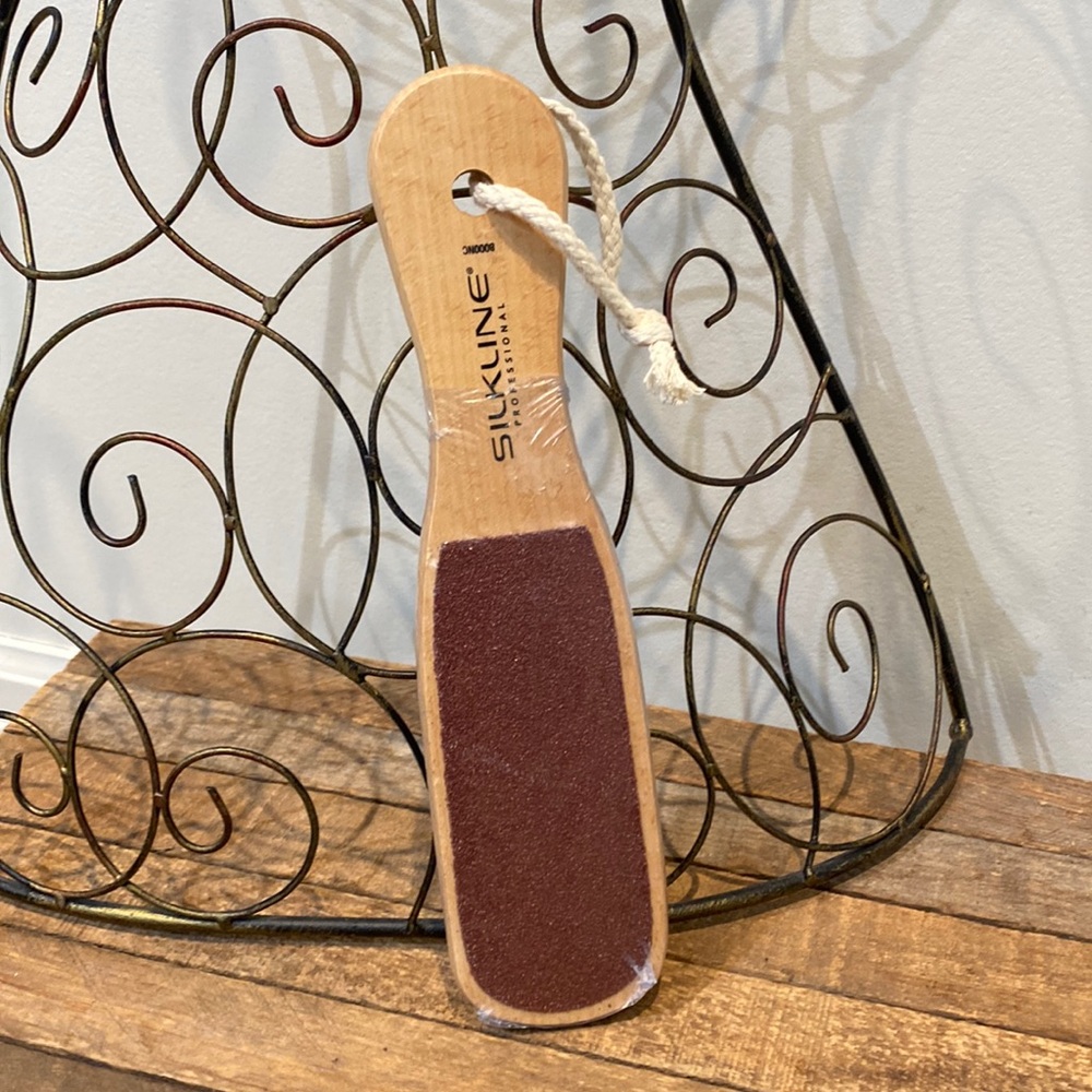 🆕 Silk line Professional Wet/Dry Foot File with Wood Handle